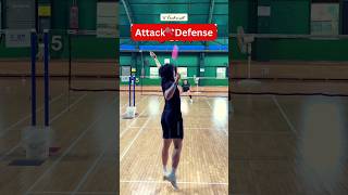 Badminton attack Smash and defense rally in session [upl. by Nalyac]