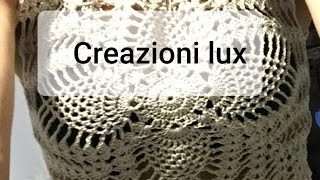 Canotta Traforata con pigne uncinetto crochet tutorial [upl. by Ahsirpac]