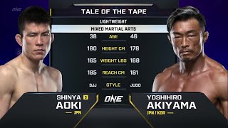 Shinya Aoki vs Yoshihiro Akiyama  ONE Championship Full Fight [upl. by Yelik458]