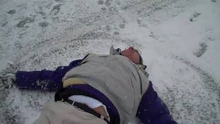 Lancaster Catholic assistant coach makes a snow angel after [upl. by Ateikan]