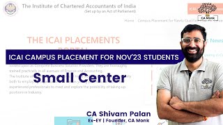 Important Update on Small Center ICAI Campus Placement Program  ICAI Campus Placement [upl. by Evelunn]