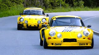 Renault Alpine A110 and Renault 5 Turbo meet Mini Cooper S  Lenzerheide Motor Classics 2022 [upl. by Merell]