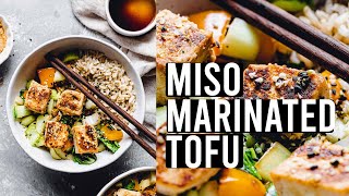 Easy Miso Marinated Tofu Cubes w Ginger Vegan amp OilFree [upl. by Ikkin]