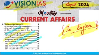 Vision IAS monthly magazine August 2024  UPSC current affairs in English [upl. by Nakah]