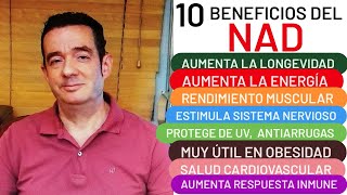 10 BENEFICIOS DEL NAD LONGEVIDAD ENERGÍA MÚSCULO ANTIARRUGAS OBESIDAD ALIMENTOS QUE AUMENTAN NAD [upl. by Enilarac189]