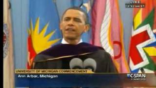 Pr Obama  U Michigan 2 Commencement [upl. by Zitella]