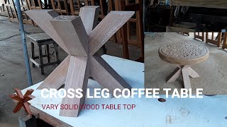 How to build a Cross Leg Coffee Table  Solid table top [upl. by Enar]