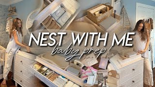 NEST WITH ME FOR BABY  nursery dresser organization baby gear assembly sterilizing amp baby prep [upl. by Aenneea]