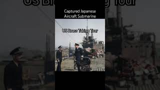 1945  US Navy Brass Surveys Captured WW2 Aircraft Submarine ww2 submarine usnavy navalhistory [upl. by Tuesday]