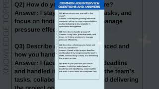 4 Most Common Job Interview Questions and Answers [upl. by Cha]