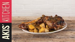 Greek lemon roast lamb and potatoes  Akis Petretzikis [upl. by Yluj]