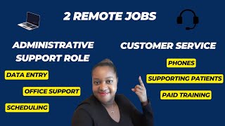 2 Remote Full Time Jobs  Administrative Support  Customer Service  Healthcare  Great Salaries [upl. by Herring994]