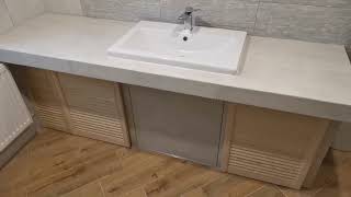 Тумба под умывальник с жалюзийными дверцами Washbasin cabinet with louvered doors [upl. by Ashby]