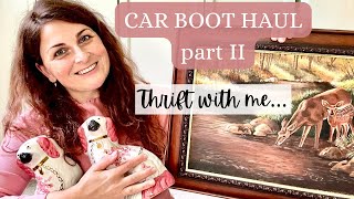 Thrift with me at a car boot sale UK  VINTAGE HOMEWARES HAUL  Hunting for vintage decor to resell [upl. by Ellessig]