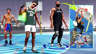 ALLEYOOP DUNKS amp BLOCKS ON BEACH PF Paint Beast NBA 2k21 Park Gameplay Best Build [upl. by Weitzman]