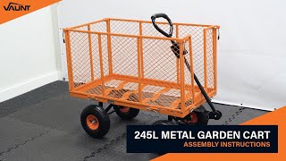 245L Metal Garden Cart  Assembly Instructions  Vaunt Tools [upl. by Mchenry]