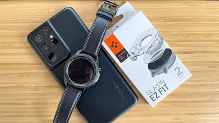 The BEST Screen Protector For The Galaxy Watch Spigen GLAStR [upl. by Sou]