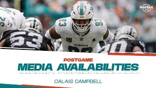 DT Calais Campbell meets with the media after LVvsMIA  Miami Dolphins [upl. by Demeter]