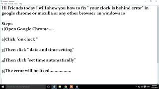 your clock is behind google chrome error  how to fix clock error your clock is behind chrome [upl. by Johannah]