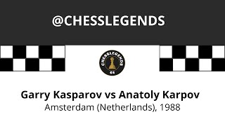 Garry Kasparov vs Anatoly Karpov Amsterdam Netherlands 1988 [upl. by Atiuqrahc]