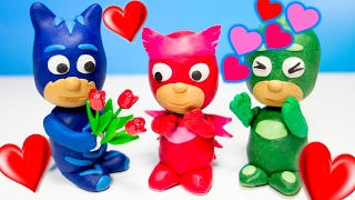 PJ Masks Love Story Owlette Marry Catboy Gekko Wedding PlayDoh Episode Compilation [upl. by Orin]