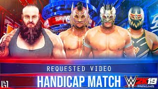 WWE 2K19 Lucha House Party vs Braun Strowman 3 On 1 Handicap Match Kalisto Lince Dorado Gran Metalik [upl. by Sivartal]