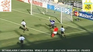 HOLLAND V ARGENTINA  WORLD CUP 1998  DENNIS BERGKAMP GOAL  4TH JULY  FRANCE [upl. by Leugar]