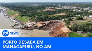 Porto desaba e engole embarcações em Manacapuru no AM [upl. by Nuncia]