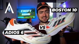 ADIOS 6 vs BOSTON 10  BATTLE OF THE ADIDAS ADIZERO TRAINERS [upl. by Enamart]