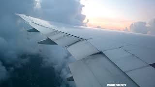 Boeing 777300ER Air France Stunning sunset Take Off from Martinique [upl. by Wehner]