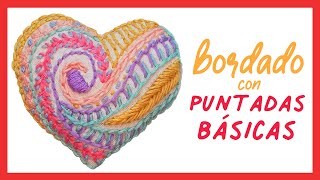 BORDADO a mano de CORAZON ❤️ Paso a Paso  DIAGRAMA [upl. by Enilrad]