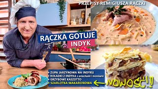 Rączka gotuje zupa jarzynowa na indyku rolada z indyka z grzybowym kaszotto szarlotka makaronowa [upl. by Aisayt]