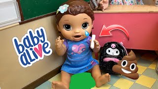 BABY ALIVE doll has a BIG accident on first day of School 😱 [upl. by Bert]