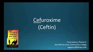 CC How to Pronounce cefuroxime Ceftin Backbuilding Pharmacology [upl. by Annaxor]