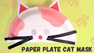 How to make a Cat Mask with paper plate  Paper plate animal mask ideas [upl. by Ybhsa]