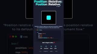 📐✨ Understanding position relative in CSS for Precise Layouts 💻🎨shorts shortsvideo flexdesign [upl. by Naic859]