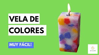 DIY ✅HACER VELA DE COLORES 1 IDEA MUY FACIL Y RAPIDA PARA HACER VELAS ARTESANALES [upl. by Abisia]