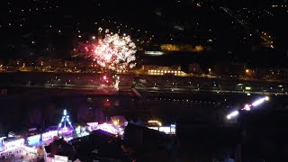 Vuurwerk en carnaval Halle 2023 firework Belgium drone [upl. by Leigh194]