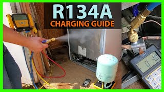 How To Recharge Freezer or Refrigerator  Adding Refrigerant or Freon to R134A Appliance [upl. by Mayman]