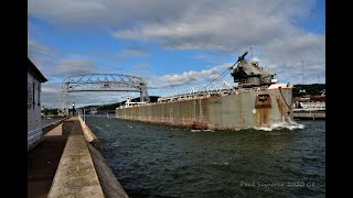 Petroleum Coke is in the holds of the Ashtabula as they depart Duluth 080220 [upl. by Blight]