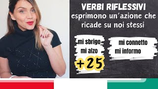 ITALIAN REFLEXIVE VERBS  DAILY ROUTINE 25 verbi riflessivi frequenti subs ITA [upl. by Ynnus]