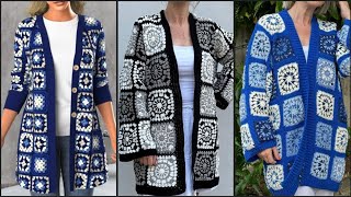 Granny Square Cardigan Crochet Cardigan Afghan Crochet Granny Square Coat Boho Catdugan [upl. by Yhtomot]