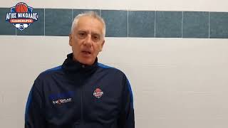 PreGame Interview  Agios Nikolaos Europlan vs Akadimia Rethymno  Coach Ioannis Demetzos [upl. by Arammat]