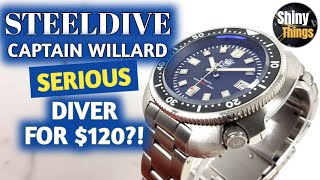 REAL Automatic Diver for 120  Steeldive Captain Willard SD 1970 Unboxing [upl. by Salomone]