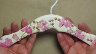 Wooden Hangers DIY Pink Cherry Blossom Decoupage [upl. by Elak3]