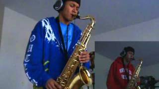 Akon  Right Now Na Na Na  Tenor Saxophone Duet by charlez360 [upl. by Airretnahs806]