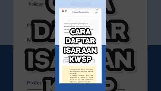 Cara Daftar iSaraan  Caruman Sukarela KWSP [upl. by Ehlke]