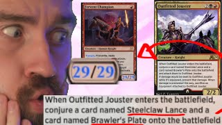 A TRUE KNIGHT WEARS 20 LANCES Outfitted Jouster Combo MTG Arena [upl. by Ealasaid]