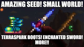 Terraria 1449 Amazing Seed Small World  Enchanted Sword Shimmer And Easy Jungle Temple Entrance [upl. by Hsetirp506]