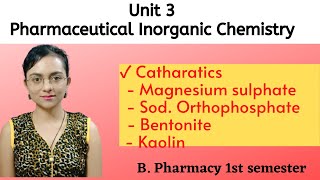 Cathartics  Gastrointestinal agents  Pharmaceutical Inorganic chemistry  Unit 3  1 sem  B pharm [upl. by Regan]